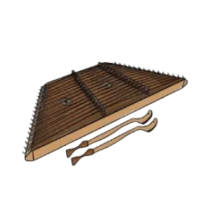 Photographie d'un Amered dulcimer du 12e siècle